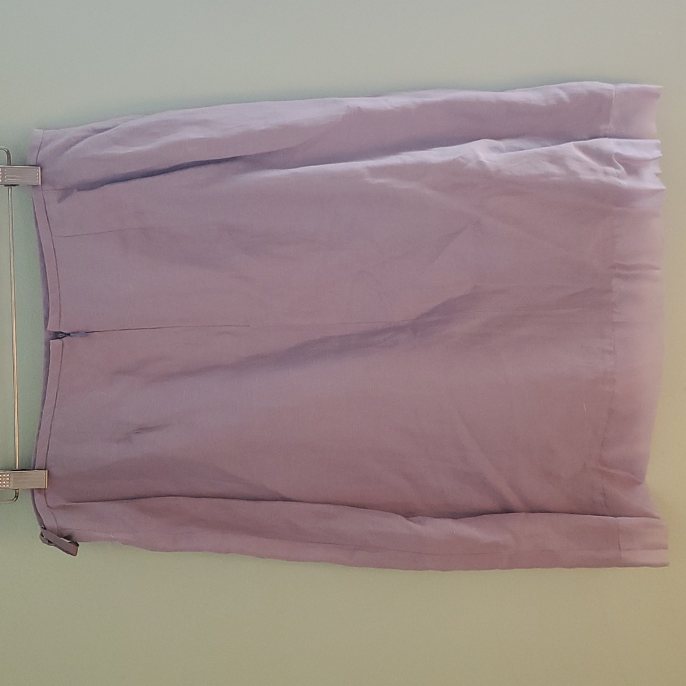 Linen Silk Skirt Purple Size 12P - Picture 2 of 7